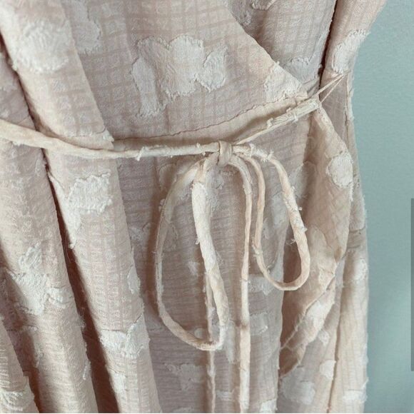 Lulus Blush Pink Jacquard High-Low Wrap Prom Bridesmaid Maxi Dress, Size small - Picture 5 of 9